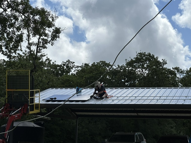 solar panels on roof